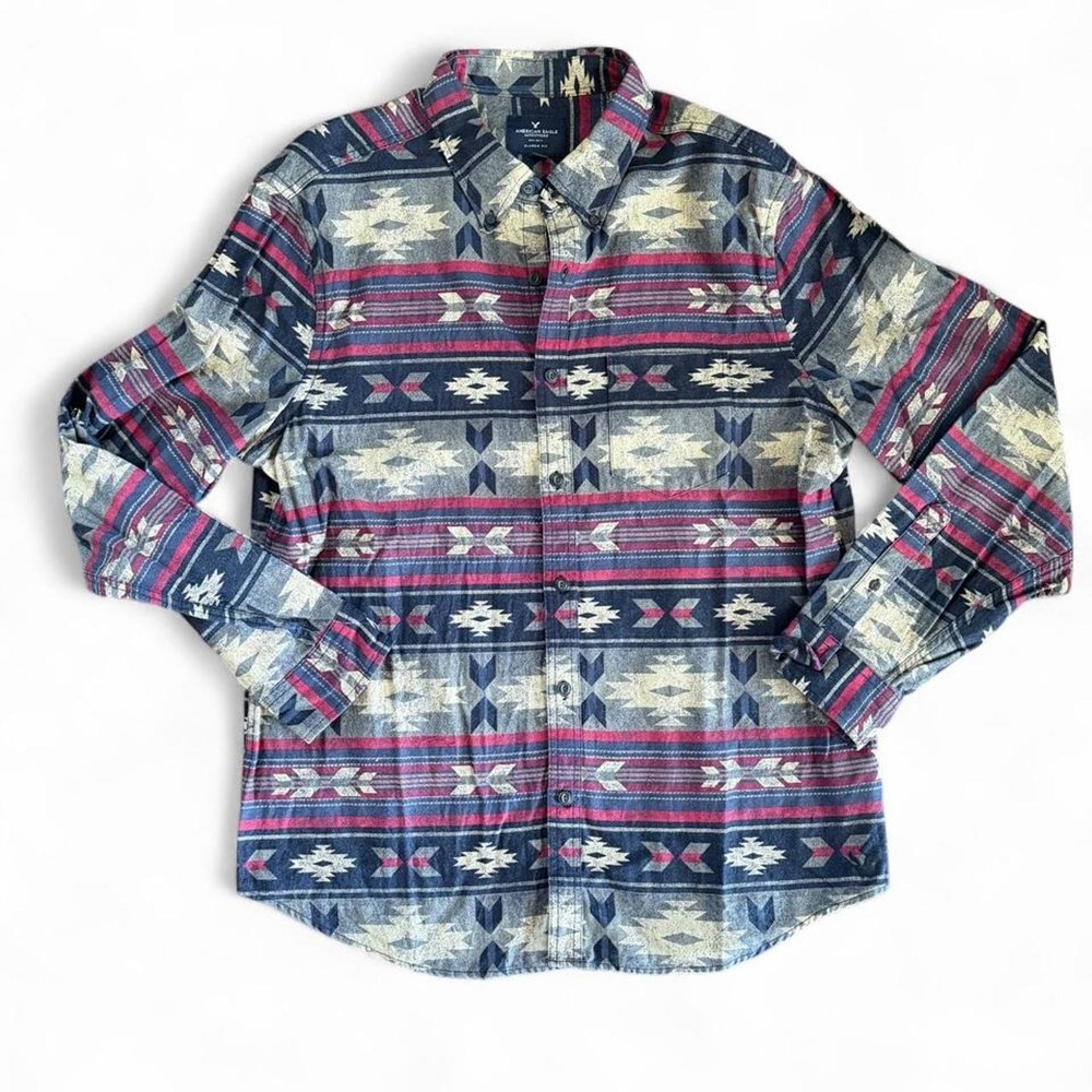 American Eagle Aztec Button Down Size XL